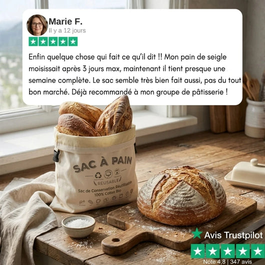 Sac en cire d'abeille - Pain frais et savoureux après 7 jours